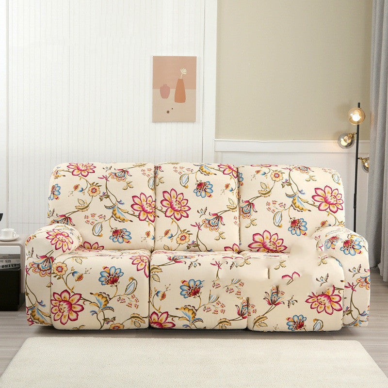 KTX-349843 Three-Seat Polyester Sofa Cover with Vibrant Patterns and Modern Design