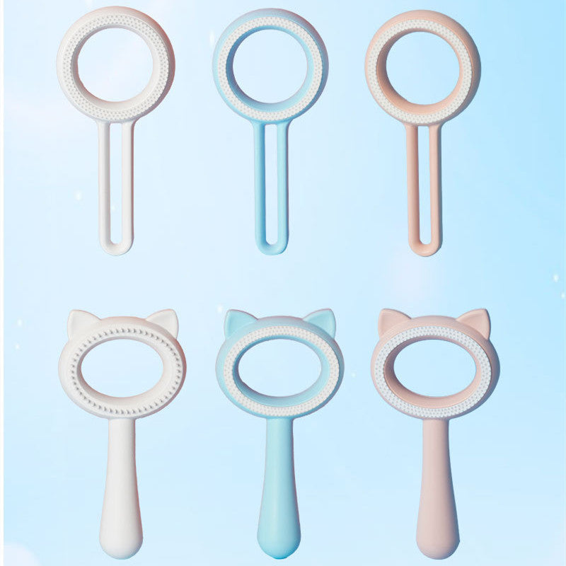 HKM-349971 Double-Sided Pet Grooming Brush with Cat Ear Design for Effective Hair Removal and Cleaning