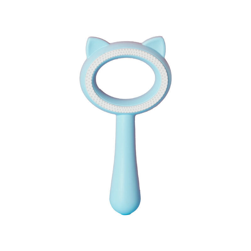 HKM-349971 Double-Sided Pet Grooming Brush with Cat Ear Design for Effective Hair Removal and Cleaning