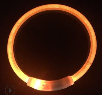 HKM-350035 LED USB Charging Night Light Dog Collar for All Breeds - Adjustable Length with Colorful Gradient