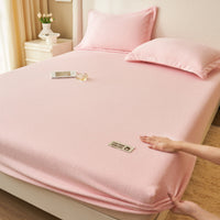 HKM-350035 Solid Color Fleece-Lined Bedspread for 1.5m Bed in Modern Milk Fiber Design