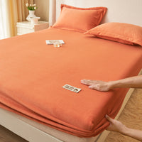 HKM-350035 Solid Color Fleece-Lined Bedspread for 1.5m Bed in Modern Milk Fiber Design