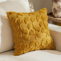 HKM-350099 Solid Color Three-Dimensional Embroidered Maple Leaf Pillowcase - Beige, Turmeric, Sugar Brown, 45x45cm, 50x50cm, 30x50cm