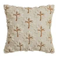 HKM-350099 Solid Color Three-Dimensional Embroidered Maple Leaf Pillowcase - Beige, Turmeric, Sugar Brown, 45x45cm, 50x50cm, 30x50cm