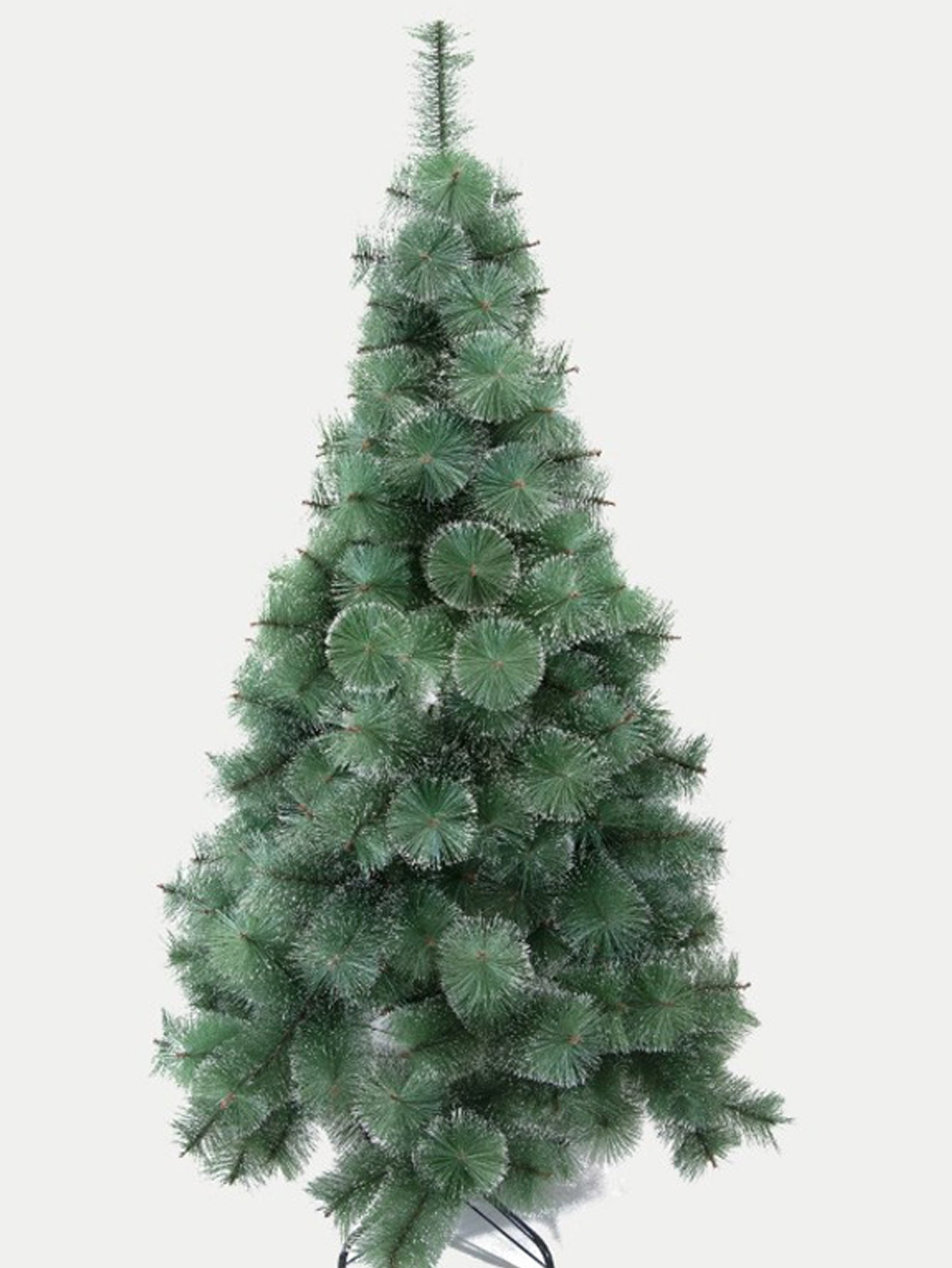 HKM-350163 Green Spray White Snowflake Pine Needle Christmas Tree - 150CM, 180CM & 210CM, Slim Design for Small Spaces
