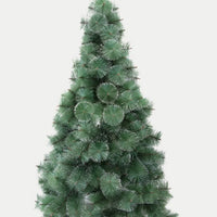 HKM-350163 Green Spray White Snowflake Pine Needle Christmas Tree - 150CM, 180CM & 210CM, Slim Design for Small Spaces