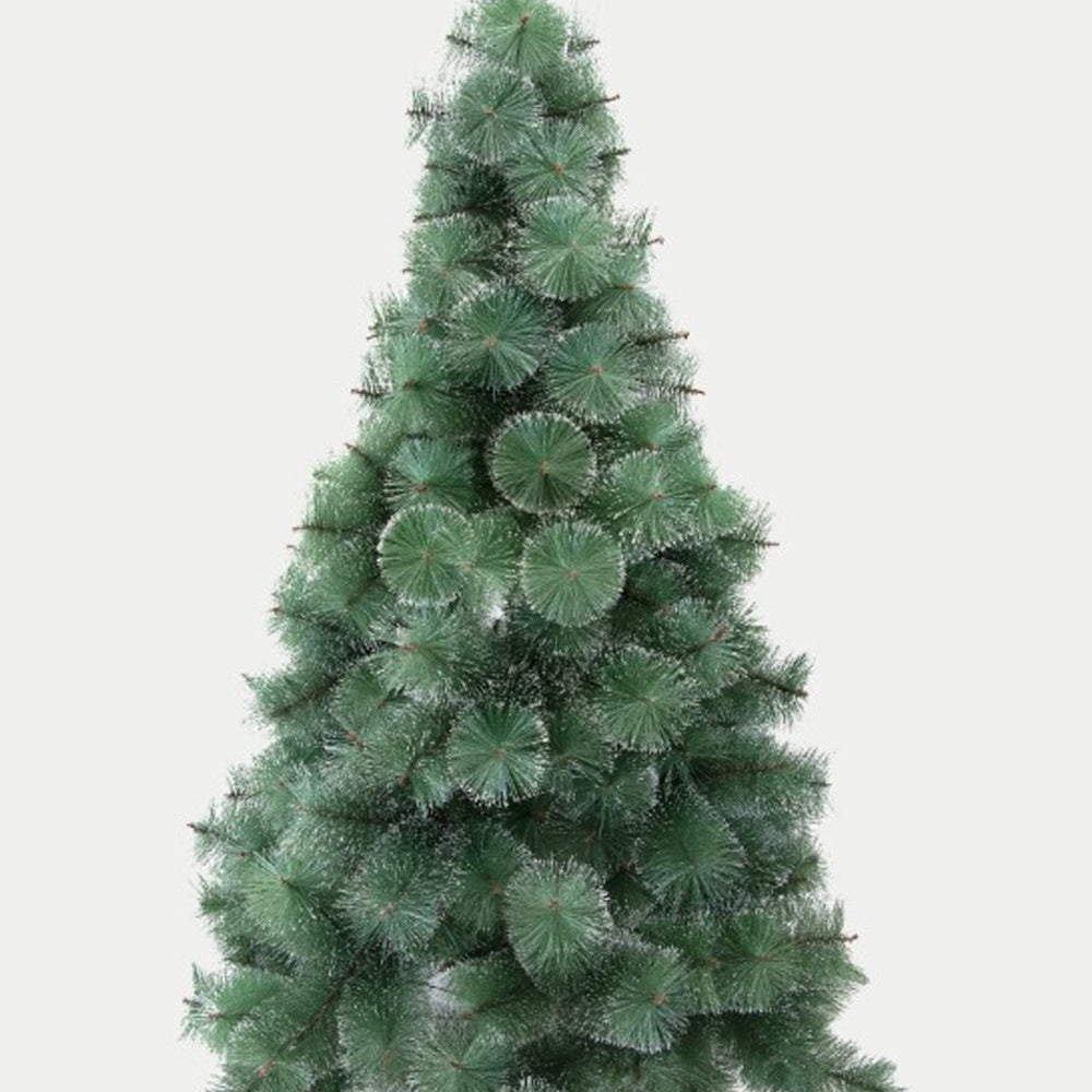 HKM-350163 Green Spray White Snowflake Pine Needle Christmas Tree - 150CM, 180CM & 210CM, Slim Design for Small Spaces