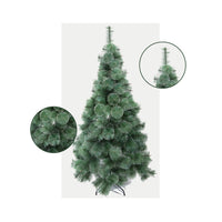HKM-350163 Green Spray White Snowflake Pine Needle Christmas Tree - 150CM, 180CM & 210CM, Slim Design for Small Spaces