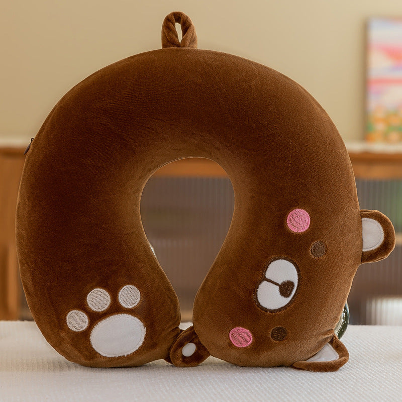 HKM-350163 Memory Cotton U-Shaped Pillow in Plush Cartoon Design