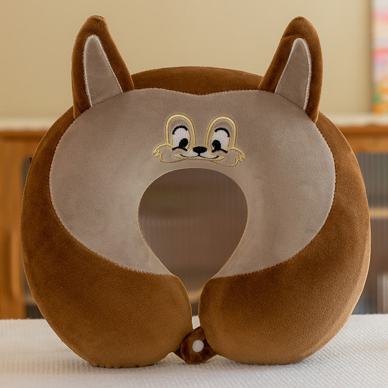 HKM-350163 Memory Cotton U-Shaped Pillow in Plush Cartoon Design