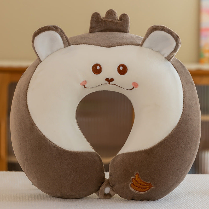 HKM-350163 Memory Cotton U-Shaped Pillow in Plush Cartoon Design