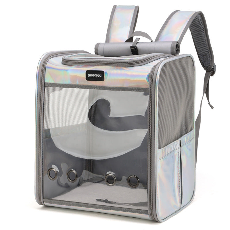 HKM-350227 Medium Capacity Portable Pet Backpack for Outdoor Adventures - Solid Colors Available