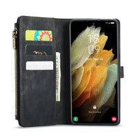 HKM-350291 Samsung Compatible Flip Mobile Phone Holster – PU+TPU Protective Case for A12, A22 5G, A32 5G, A50, A30S, A50S, A51 4G, A52, A71 4G, A72 in Black, Red, Blue, Coffee