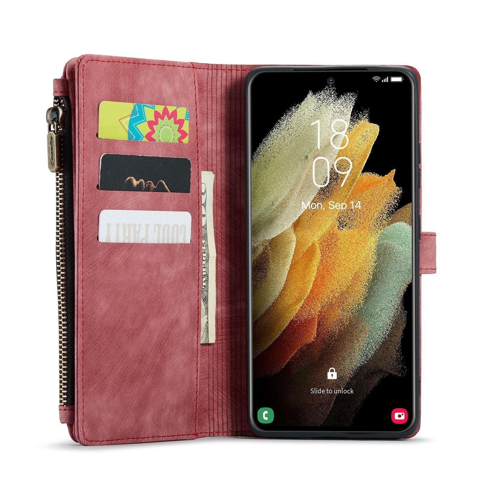HKM-350291 Samsung Compatible Flip Mobile Phone Holster – PU+TPU Protective Case for A12, A22 5G, A32 5G, A50, A30S, A50S, A51 4G, A52, A71 4G, A72 in Black, Red, Blue, Coffee