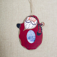 HKM-350483 Wooden Christmas Pendant Photo Frame - Decorative 11cm x 12cm, Unisex, Exquisite Finish