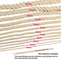 HKM-350739 Beige Coarse Cotton Rope - Available in 5mm, 6mm, 8mm, 10mm, 12mm, and 20mm Thickness