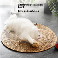 HKM-350739 Natural Papyrus Round Rattan Cat Scratching Pad No Dandruff Pet