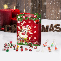 HKM-350803 24-Day Christmas Countdown Advent Calendar with Surprise Resin Pendant Keychain Ornaments