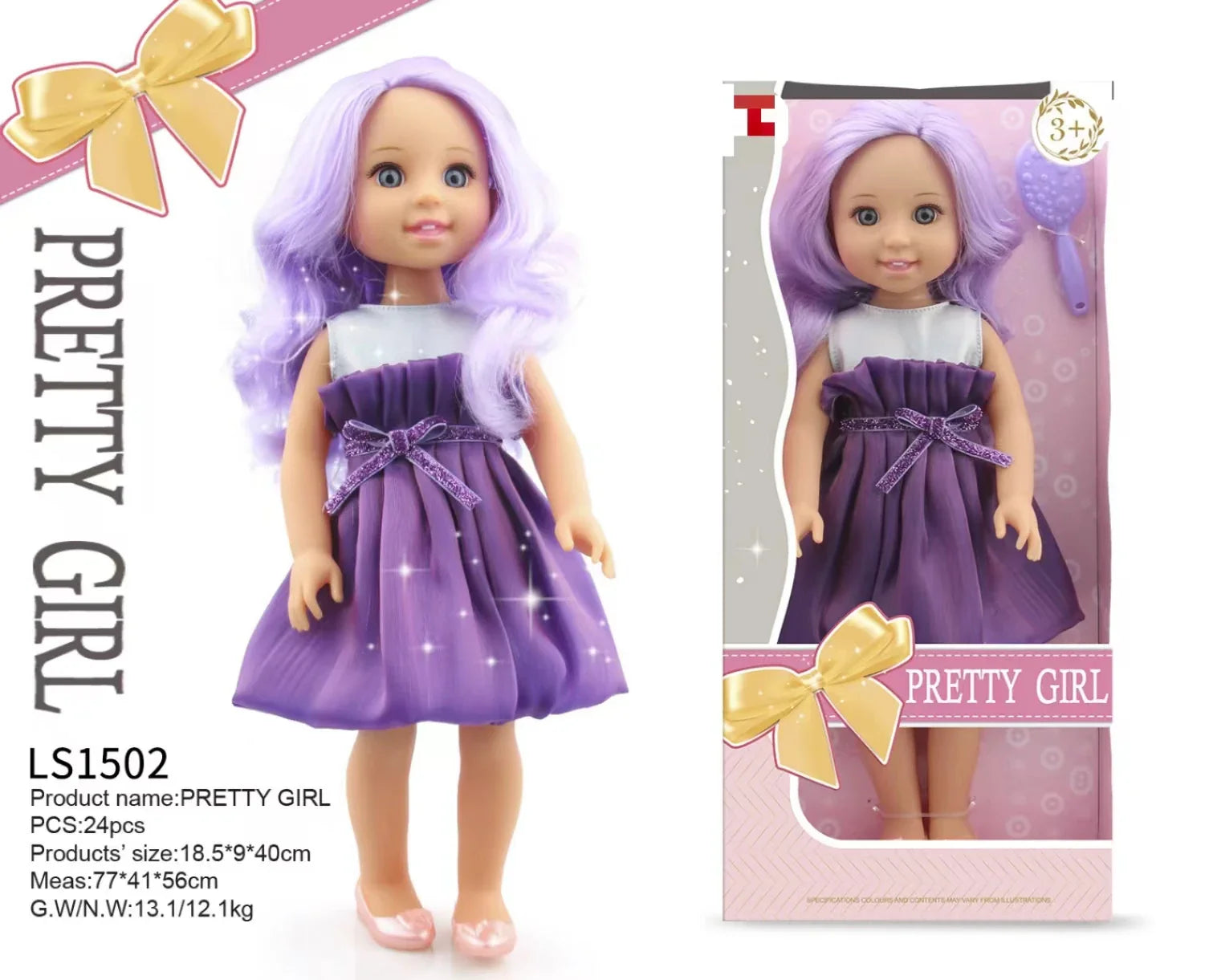 HKM-350867 15-Inch Fashion Doll with Fine Hair for Stylish Play - Educational Vinyl Princess Doll for Kids