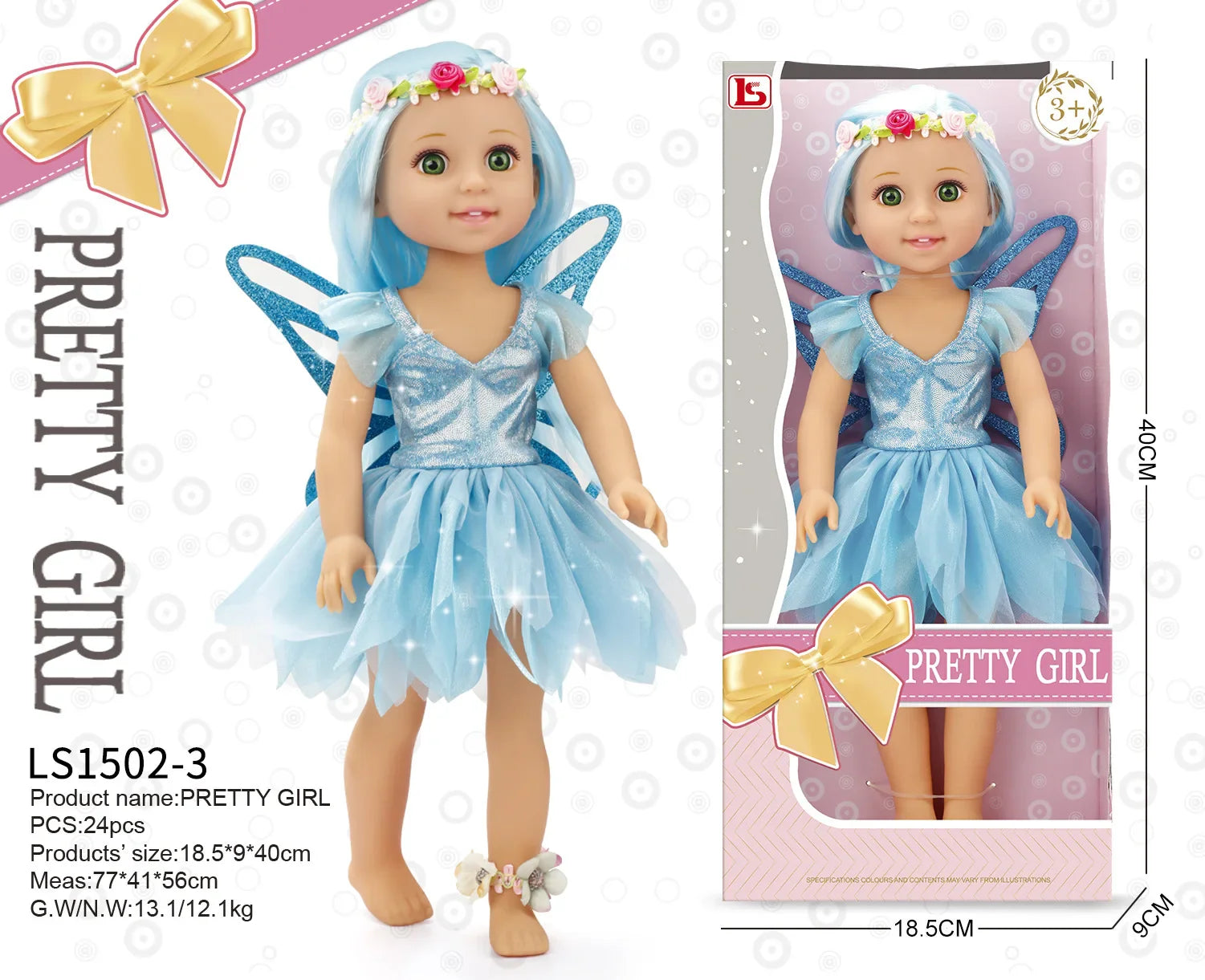 HKM-350867 15-Inch Fashion Doll with Fine Hair for Stylish Play - Educational Vinyl Princess Doll for Kids