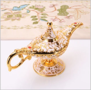 HKM-351123 Aladdin-Inspired Zinc Alloy Magic Lamp Decorative Ornament