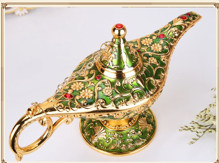 HKM-351123 Aladdin-Inspired Zinc Alloy Magic Lamp Decorative Ornament