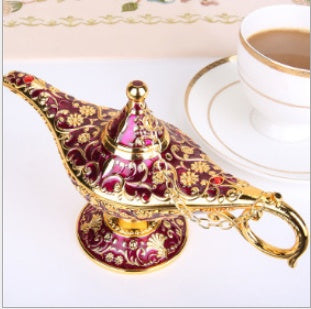 HKM-351123 Aladdin-Inspired Zinc Alloy Magic Lamp Decorative Ornament