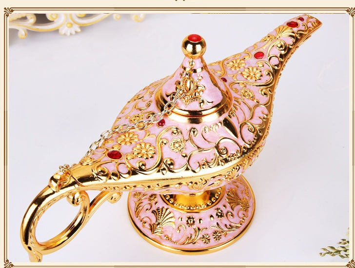 HKM-351123 Aladdin-Inspired Zinc Alloy Magic Lamp Decorative Ornament