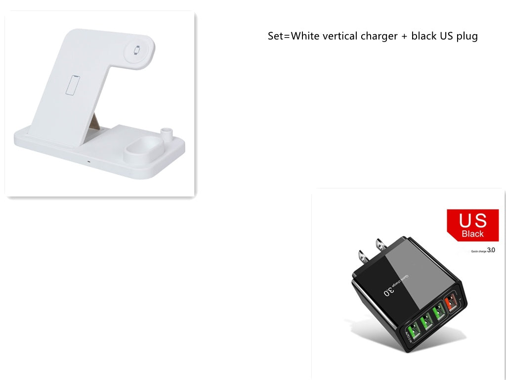 HKM-351251 4-in-1 Wireless Charging Station with Adjustable Design for Mobile Phones, Apple Watch, AirPods, and Apple Pencil - Qi-Certified Fast Charging