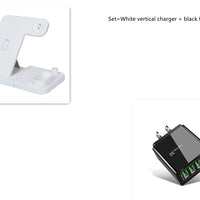 HKM-351251 4-in-1 Wireless Charging Station with Adjustable Design for Mobile Phones, Apple Watch, AirPods, and Apple Pencil - Qi-Certified Fast Charging
