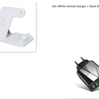 HKM-351251 4-in-1 Wireless Charging Station with Adjustable Design for Mobile Phones, Apple Watch, AirPods, and Apple Pencil - Qi-Certified Fast Charging