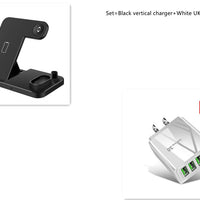 HKM-351251 4-in-1 Wireless Charging Station with Adjustable Design for Mobile Phones, Apple Watch, AirPods, and Apple Pencil - Qi-Certified Fast Charging