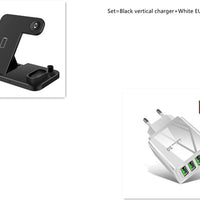 HKM-351251 4-in-1 Wireless Charging Station with Adjustable Design for Mobile Phones, Apple Watch, AirPods, and Apple Pencil - Qi-Certified Fast Charging