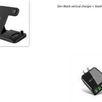 HKM-351251 4-in-1 Wireless Charging Station with Adjustable Design for Mobile Phones, Apple Watch, AirPods, and Apple Pencil - Qi-Certified Fast Charging