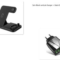 HKM-351251 4-in-1 Wireless Charging Station with Adjustable Design for Mobile Phones, Apple Watch, AirPods, and Apple Pencil - Qi-Certified Fast Charging