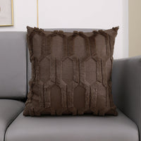 HKM-351315 Plush Embroidered Lumbar Pillow Cover in Various Colors - Modern Home Cushion