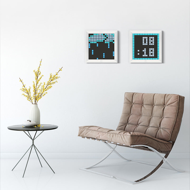 HKM-351699 Bluetooth Photo Frame with Colorful LED Light, Screen Clock Display, and Wall Mounting Option