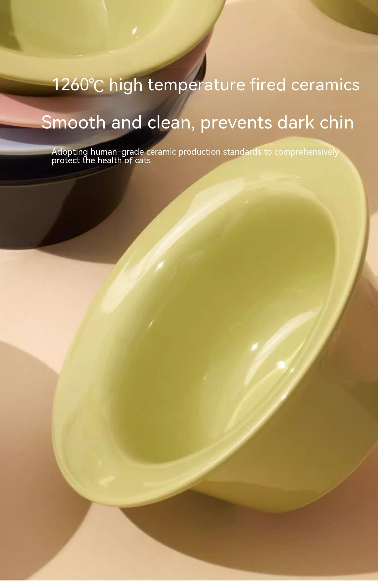 HKM-351699 Ceramic Double Bowl Set for Cats and Dogs in Stylish Colors