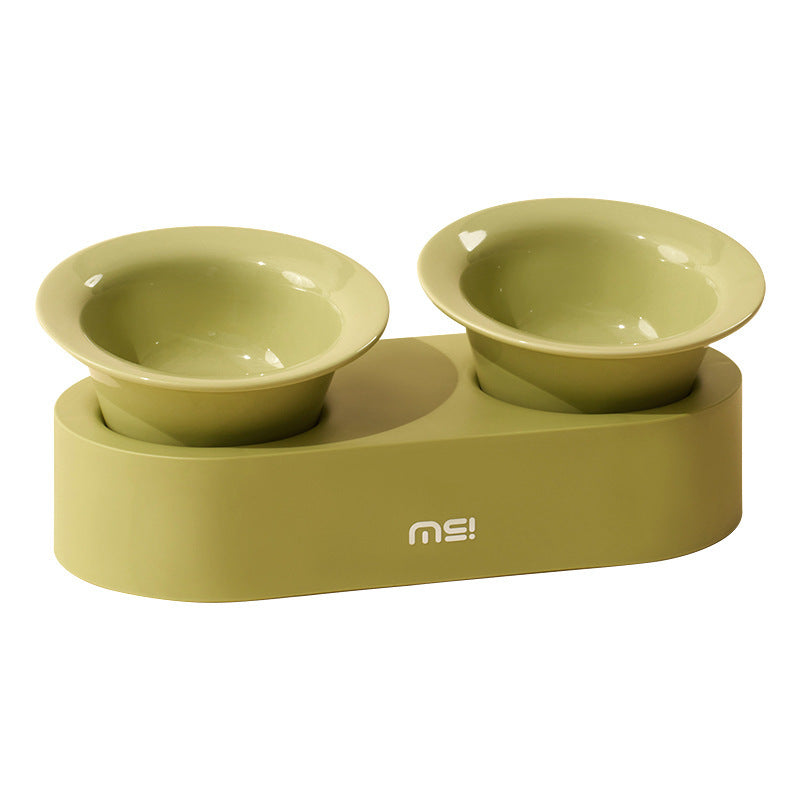 HKM-351699 Ceramic Double Bowl Set for Cats and Dogs in Stylish Colors