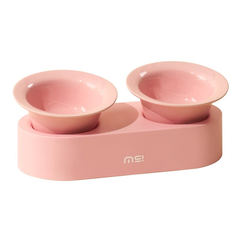 HKM-351699 Ceramic Double Bowl Set for Cats and Dogs in Stylish Colors