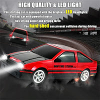 HKM-351763 86 Vehicle Model Remote Control Drift Car with LED Lights, Ready-to-Run Electric Racing Toy for Ages 5 and Up