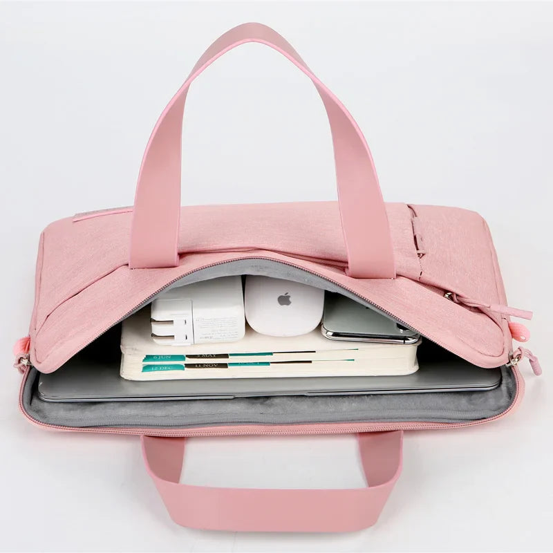 KTX-351891 Ultrathin Portable Waterproof Pink Laptop Messenger Bag for 15 Inch Laptops