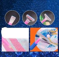 HKM-352019 Comprehensive Diamond Painting Tool Set with Plates, Tweezers, and Various Pens