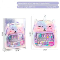 HKM-352019 Kids Non-Toxic Makeup Kit with Washable Nail Accessories and Backpack Bag