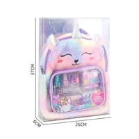 HKM-352019 Kids Non-Toxic Makeup Kit with Washable Nail Accessories and Backpack Bag