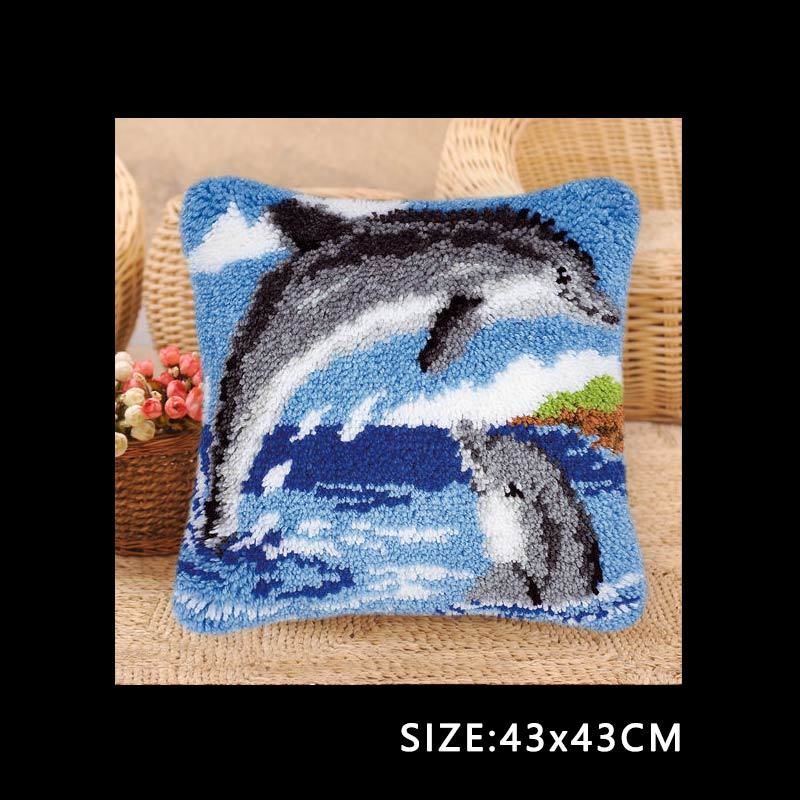 HKM-352147 Handmade Cartoon Wool Embroidered Pillow Cover DIY Material Kit