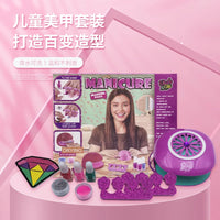 HKM-352339 DIY Nail Polish Set for Kids - Sparkling Nail Machine Makeup Toy for Girls Ages 2 to 14