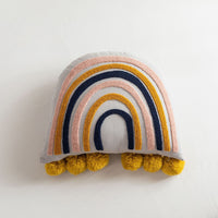 HKM-352467 Cotton Rainbow Embroidered Bedside Pillow for Kids' Rooms
