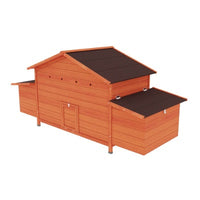 HKM-352531 Large Outdoor Wooden Chicken Coop with Nesting Boxes, Free-Range Doors, and Leakproof Tray