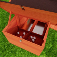 HKM-352531 Large Outdoor Wooden Chicken Coop with Nesting Boxes, Free-Range Doors, and Leakproof Tray